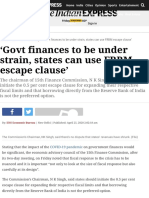 Govt Finances To Be Under Strain, States Can Use FRBM Escape Clause' - Business News, The Indian Exp