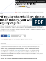 If Equity Shareholders Do Not Make Money, You Will Not Get Equity Capital' - Business News, The Indi