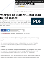 Merger of PSBs Will Not Lead To Job Losses' - Business News, The Indian Express PDF