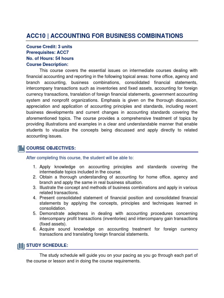 Acc10 - Accounting For Business Combinations | PDF | Consolidation ...