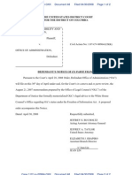 CREW v. Office of Administration: Regarding Lost White House Emails: 4/30/2008 - OA's Notice of Ex Parte Filing