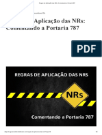 Regras de Aplicação Das NRs - Comentando A Portaria 787