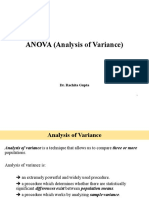 ANOVA (Analysis of Variance) : Dr. Rachita Gupta