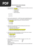 Financial Statements Analysis & Reporting Assignment III