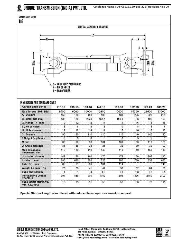 Universal Joint Drawing 1 PDF Transmission (Mechanics) Vehicles