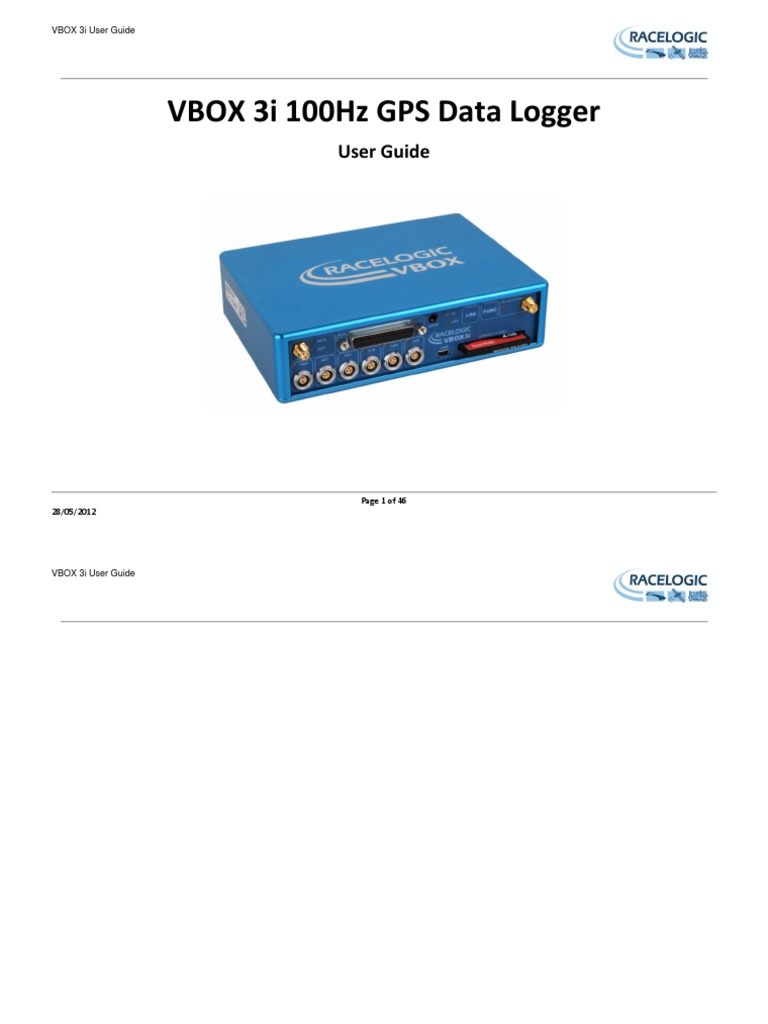 VBOX 3i 100Hz GPS Data Logger: User Guide | Download Free PDF | Global ...