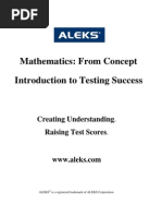 Download ALEKS - Success in K12 Testing - August 2008 by Dennis Ashendorf SN4812914 doc pdf
