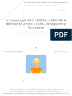 Sobre Prospecção de Clientes - Entenda A Diferença Entre Leads, Prospects e Susp