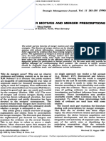 Merger Motives and Merger Prescriptions PDF