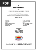 S.A.Jain (PG) College, Ambala City: A Project Report ON