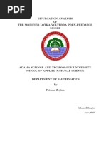 Bifurcation Analysis of The Modified Lotka-Volterra Prey-Predator Model