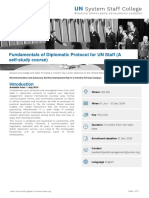 Fundamentals of Diplomatic Protocol For UN Staff (A Self-Study Course)