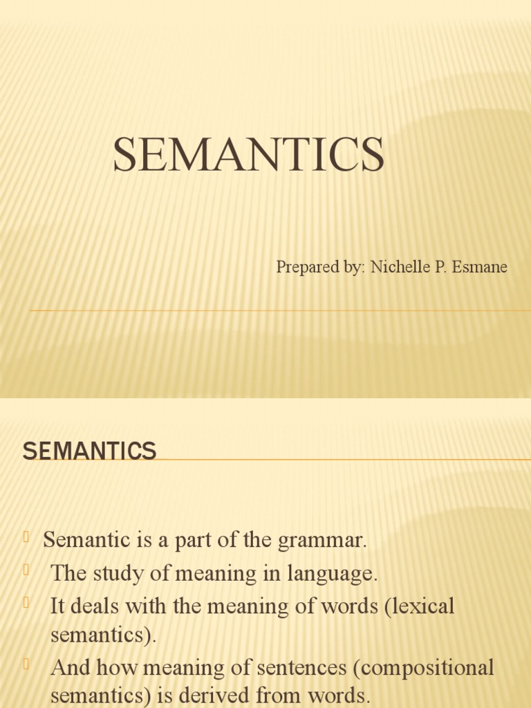 Understanding Lexical Semantics | PDF | Word | Lexical Semantics