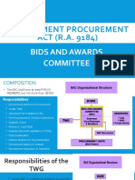 Government Procurement ACT (R.A. 9184) : Bids and Awards Committee