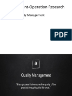 Assignment-Operation Research: - Topic:-Quality Management