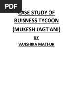 Case Study of Buisness Tycoon (Mukesh Jagtiani) : BY Vanshika Mathur