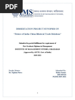 Dissertation Project Synopsis On "Future of India-China Bilateral Trade Relations"