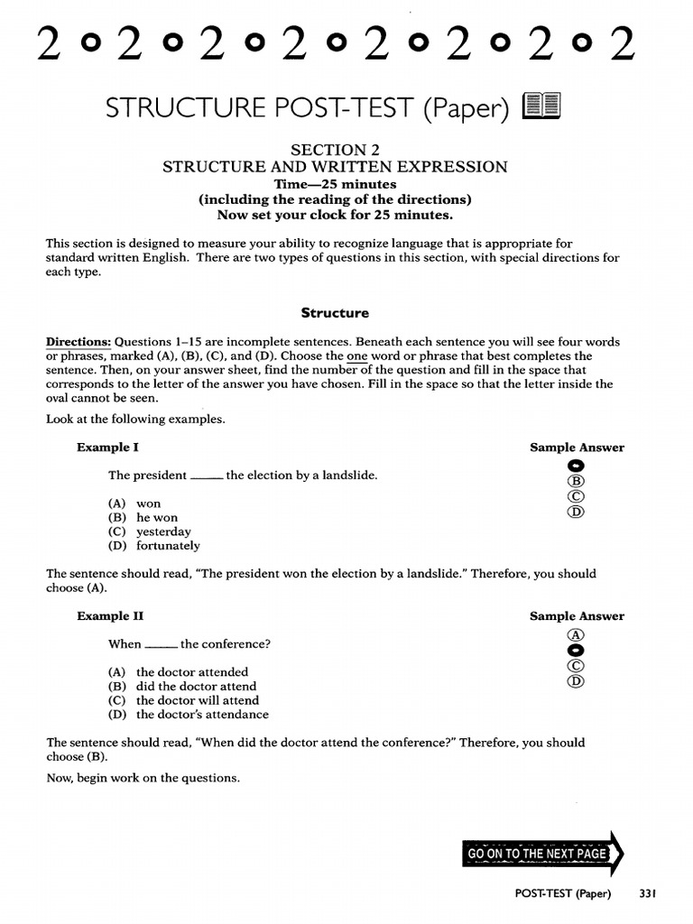 Structure Post Test PDF | PDF