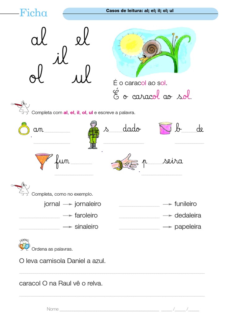 Ficha Casos Leitura Al El Il Ol Ul 1 PDF | PDF