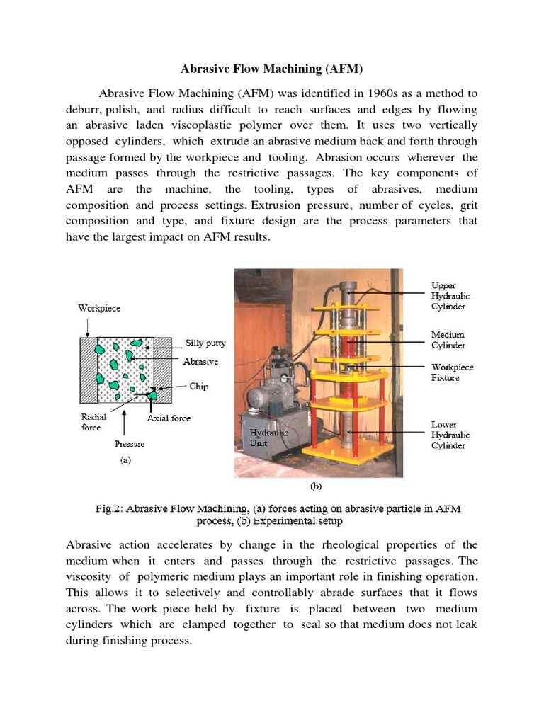 Abrasive Flow Machining PDF Machining Diesel Engine