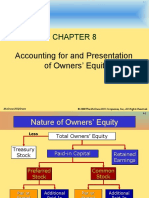 Accounting For and Presentation of Owners' Equity