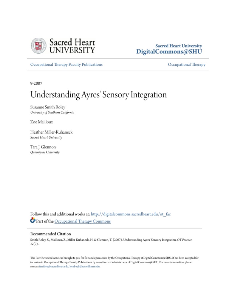 Understanding Ayres Sensory Integration | PDF | Sensory Processing ...