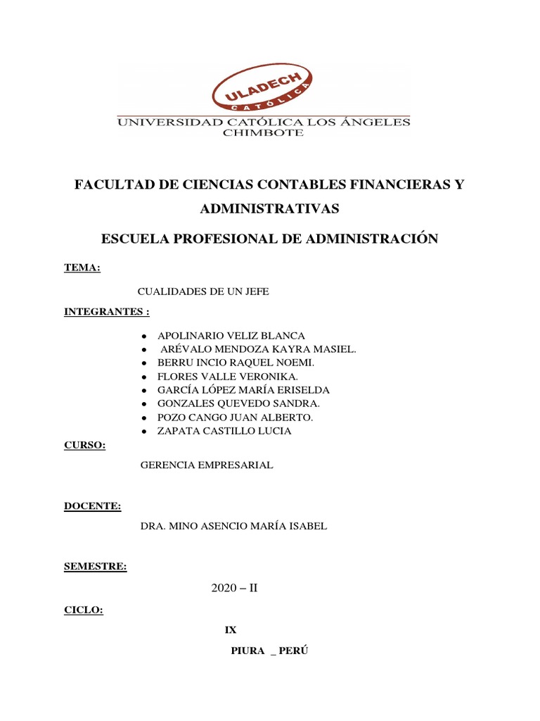 Cualidades Esenciales de un Jefe | PDF | Crecimiento personal y ...