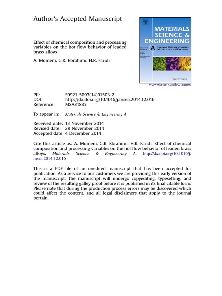 02 Effect of Chemical Composition and Processing | PDF | Deformation ...