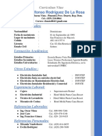 Fausto Alfonzo Rodriguez de La Rosa Curriculum Vitae