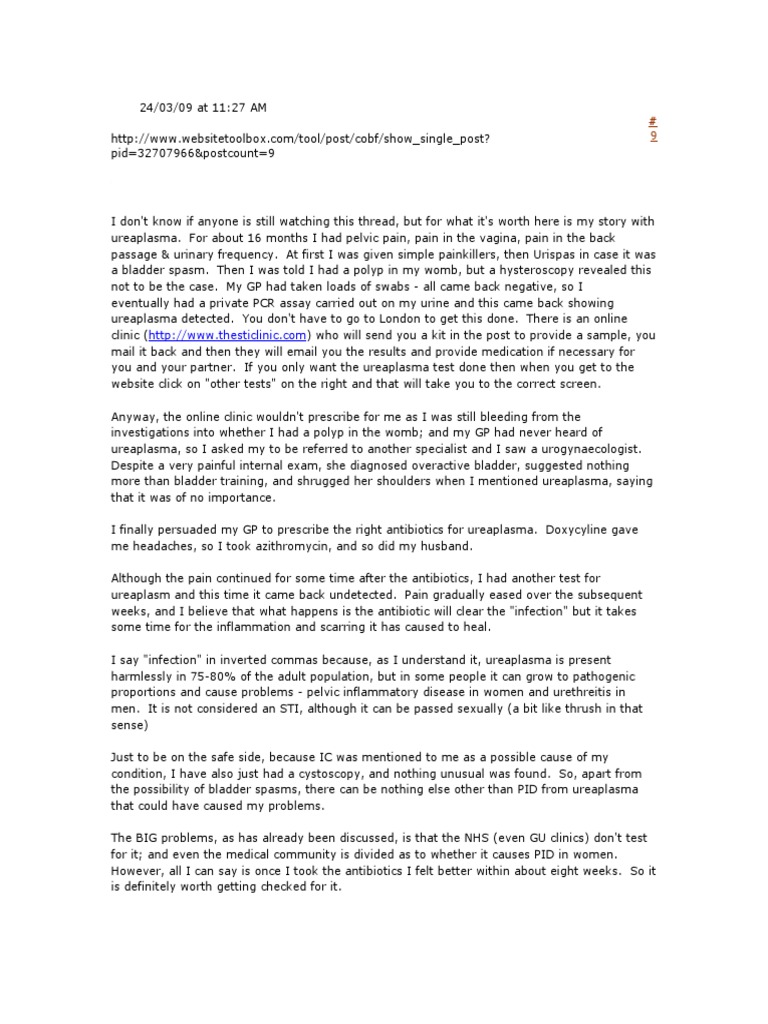 Ureaplasma Urealyticum | PDF | Science | Urinary Tract Infection