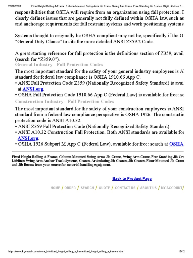 General Industry Fall Protection Codes Back To Product Page PDF