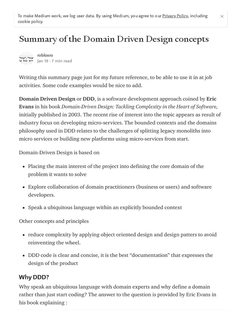 Domain-Driven Design Concepts Explained | PDF | Object (Computer ...