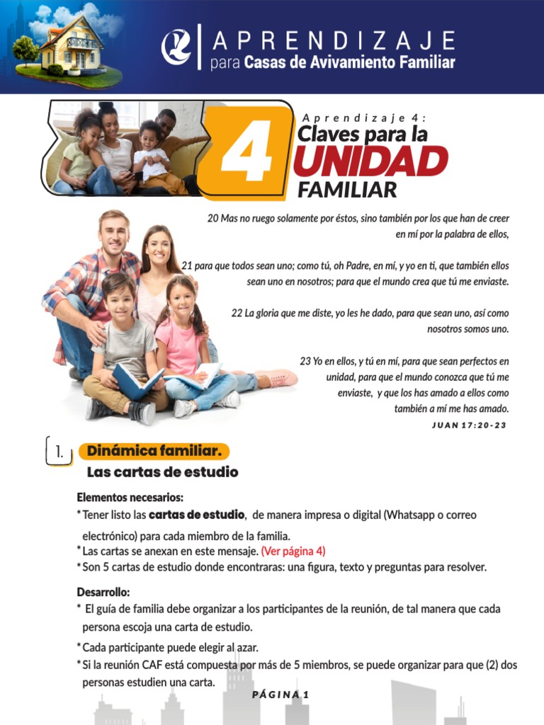 Claves para la Unidad Familiar en Cristo | PDF