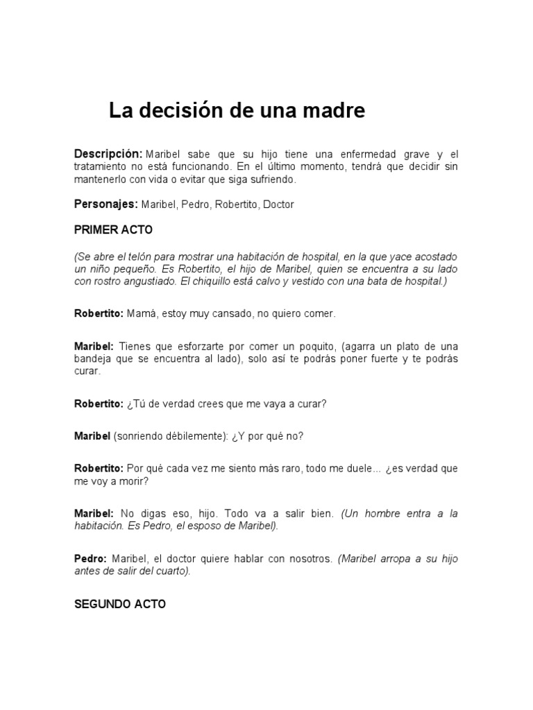 Obras de Teatro Por El Dia de La Madre | PDF | Oración | Dormir