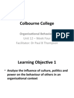 Colbourne College - Organisational Behaviour - Week Four