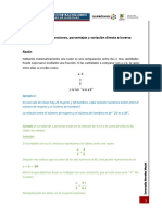 Razones y Proporciones, Porcentajes y Variación Directa e Inversa PDF