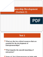 Entrepreneurship Development (Lecture 2)