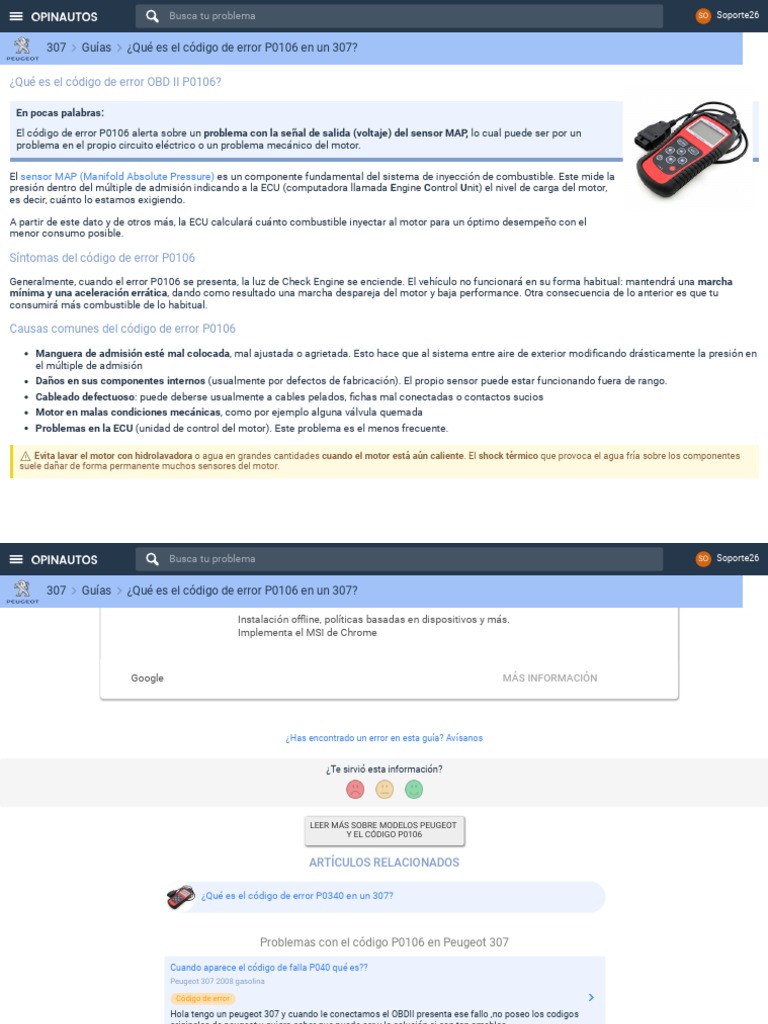 ¿Qué Es El Código de Error P0106 en Un 307 | PDF | Tecnología de ...