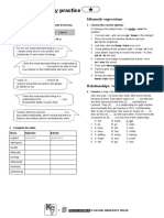 UNIT 4 Vocabulary Practice: Values Idiomatic Expressions