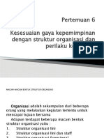 Pertemuan 6 Kesesuaian Gaya Kepemimpinan Dengan Struktur Organisasi Dan Perilaku