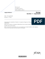 SQ03/N5/01 Biology Section 1-Questions: National Quali Cations Specimen Only