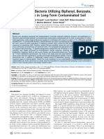 Identification of Bacteria Utilizing Biphenyl, Benzoate, and Naphthalene in Long-Term Contaminated Soil