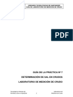 GUÍA PRÁCTICA No. 7 DETERMINACIÓN DE SAL EN EL CRUDO