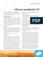How To Write An Academic CV: Careers Service