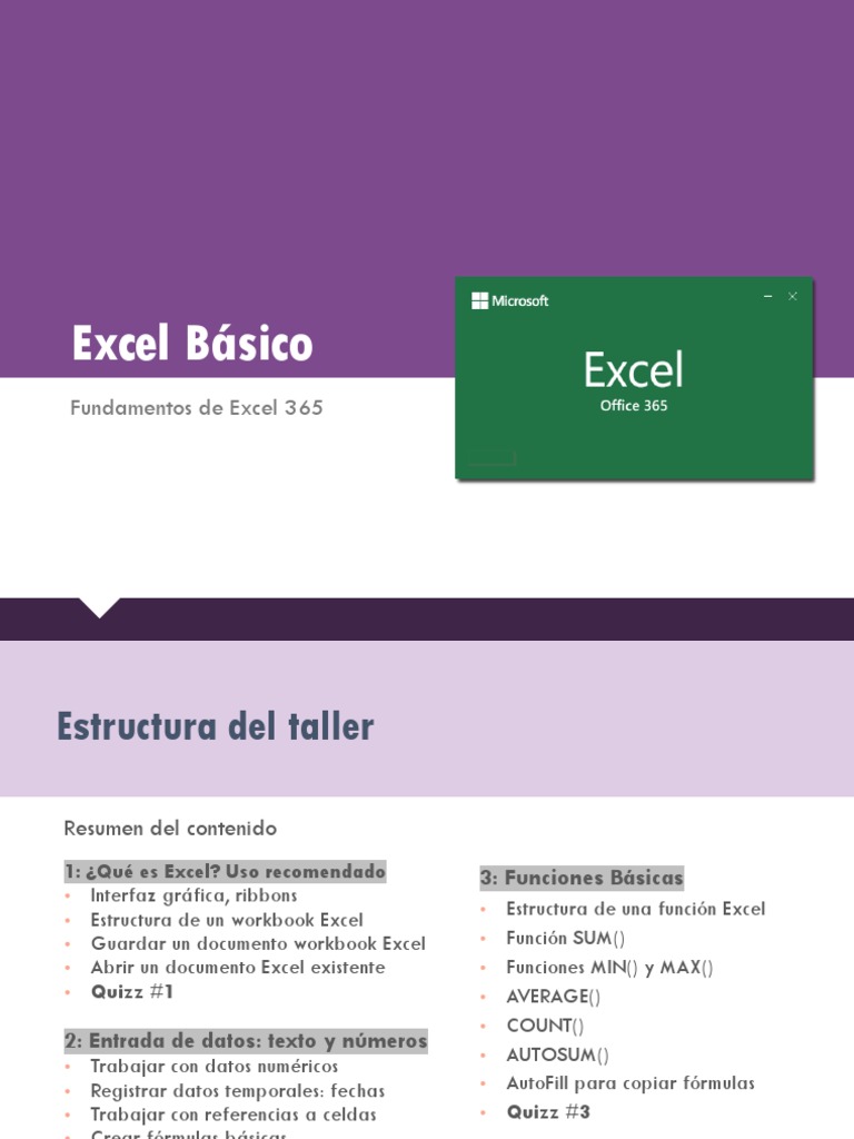 Fundamentos de Excel 365 Básico | PDF | Microsoft Excel | Software de ...