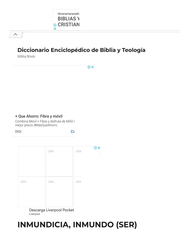 INMUNDICIA, INMUNDO (SER) Diccionario Enciclopédico de Biblia y Teología PDF PDF Biblia