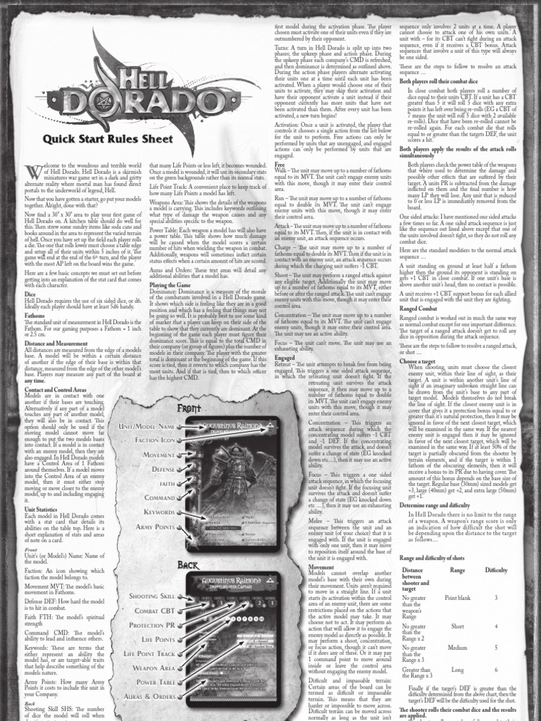 HD Quickstart Rules Web | PDF | Dice | Leisure