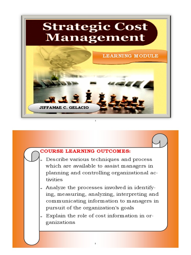 Strategic Cost Management Overview | PDF | Chief Financial Officer ...
