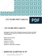 Cost Volume Profit Analysis