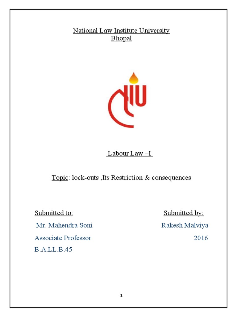 Lockout Labour Law PDF Lockout (Industry) Strike Action